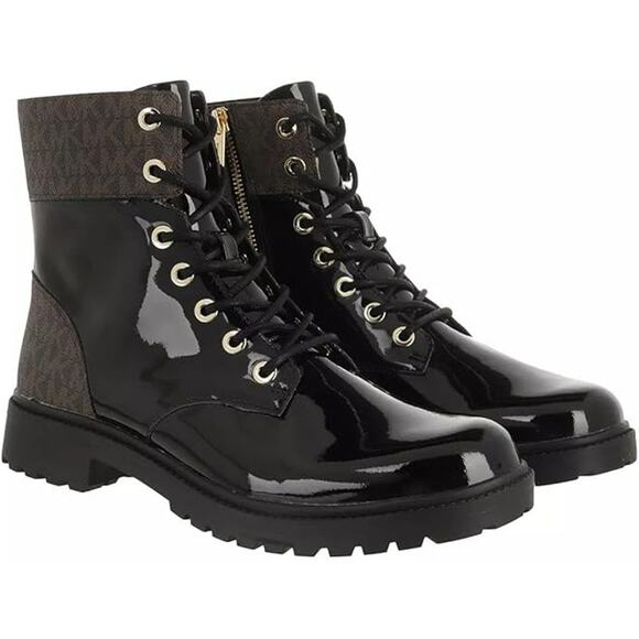 NWT Michael Kors Women Alistair Bootie ,Black/Brown -Size 7 M - Picture 1 of 5